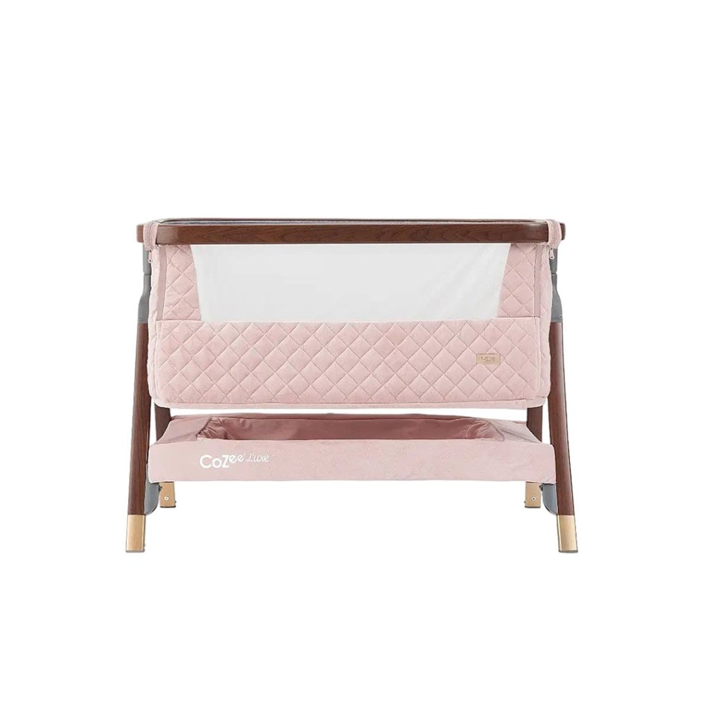 Bambinista-TUTTI BAMBINI-Travel-TUTTI BAMBINI CoZee Luxe Bedside Crib - Walnut/Blush