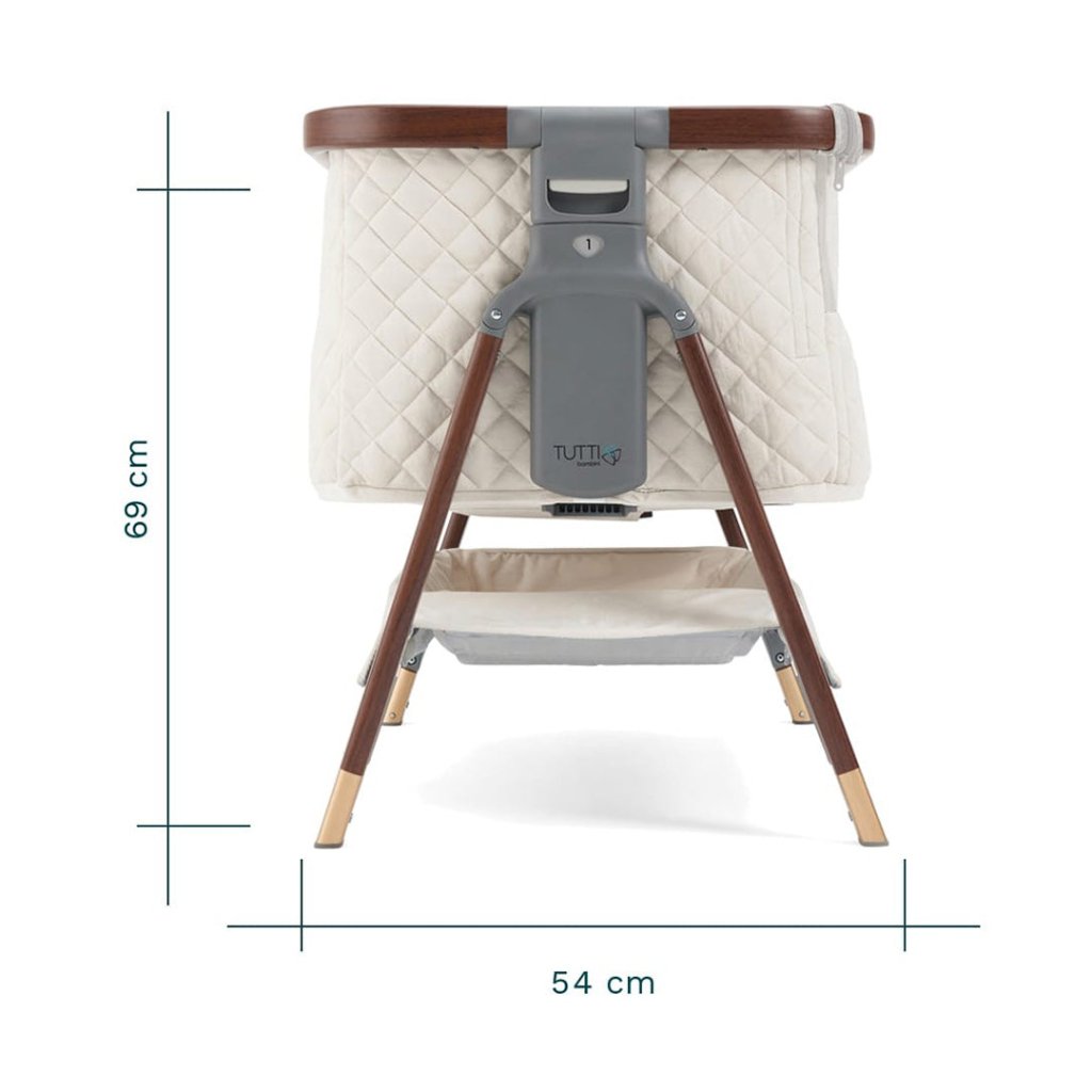 Bambinista-TUTTI BAMBINI-Travel-TUTTI BAMBINI CoZee Luxe Bedside Crib - Walnut/Cream