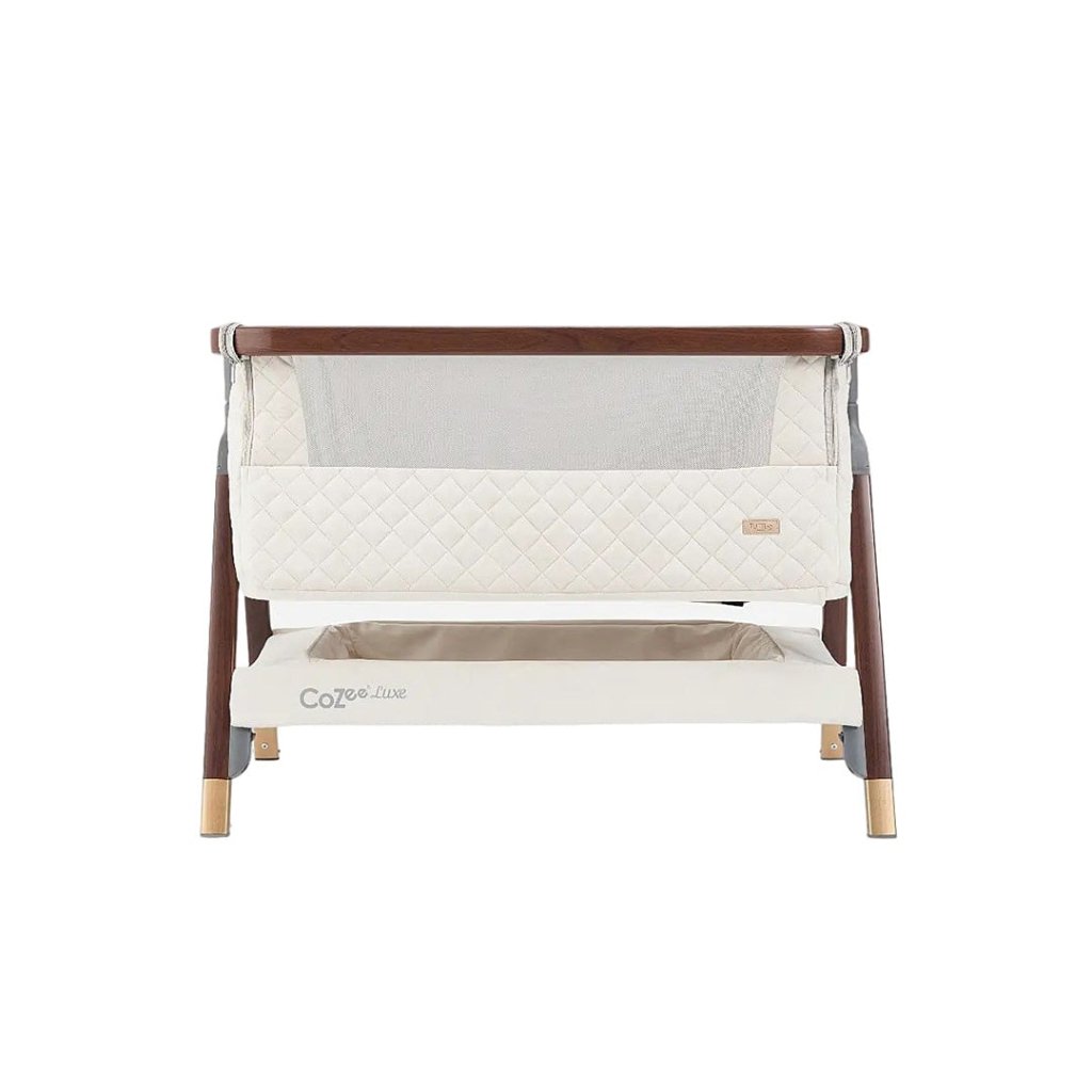 Bambinista-TUTTI BAMBINI-Travel-TUTTI BAMBINI CoZee Luxe Bedside Crib - Walnut/Cream