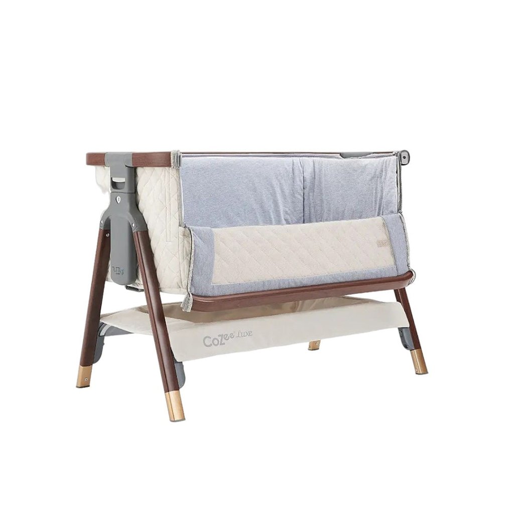 Bambinista-TUTTI BAMBINI-Travel-TUTTI BAMBINI CoZee Luxe Bedside Crib - Walnut/Cream