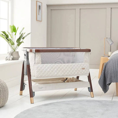 Bambinista-TUTTI BAMBINI-Travel-TUTTI BAMBINI CoZee Luxe Bedside Crib - Walnut/Cream