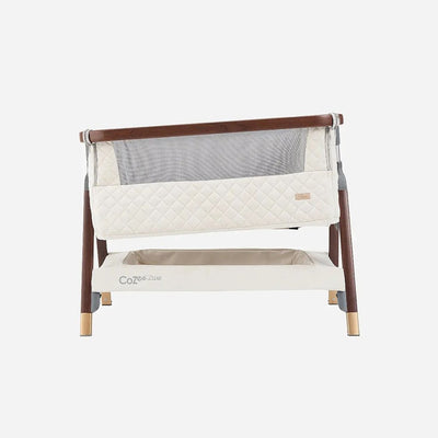 Bambinista-TUTTI BAMBINI-Travel-TUTTI BAMBINI CoZee Luxe Bedside Crib - Walnut/Cream