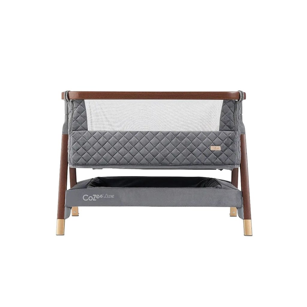 Bambinista-TUTTI BAMBINI-Travel-TUTTI BAMBINI Cozee Luxe Bedside Crib - Walnut/Slate