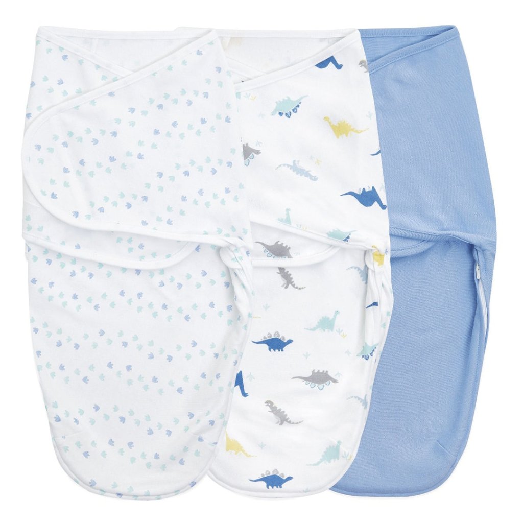 Bambinista-ADEN + ANAIS-Blanket-ADEN + ANAIS 3-pack Easy Swaddle Wraps - Dino-rama