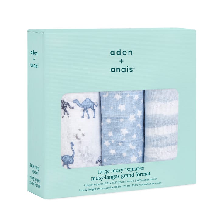Bambinista-ADEN + ANAIS-Blankets-ADEN + ANAIS Cotton Muslin Squares 3 Pack - Rising Star