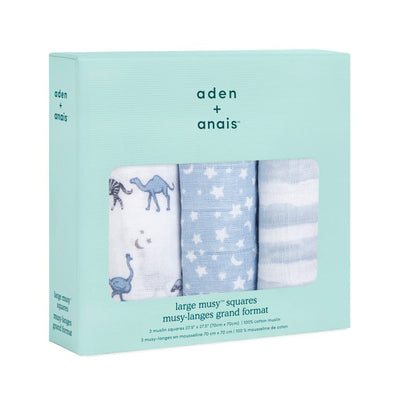 Bambinista-ADEN + ANAIS-Blankets-ADEN + ANAIS Cotton Muslin Squares 3 Pack - Rising Star