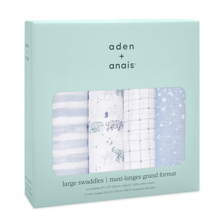 Bambinista-ADEN + ANAIS-Blankets-ADEN + ANAIS Cotton Muslin Swaddles 4 pack - Rising Star