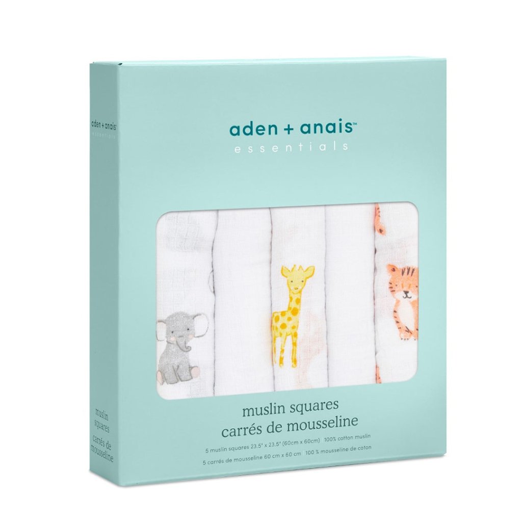 Bambinista-ADEN + ANAIS-Blanket-ADEN + ANAIS Safari Babes 5-pack Cotton Muslin Squares