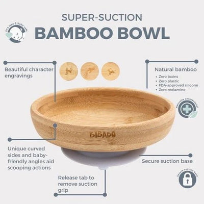 Bambinista-BIBADO-Tableware-BIBADO Bamboo Suction Bowl - Astro Adventures Blue Suction Base