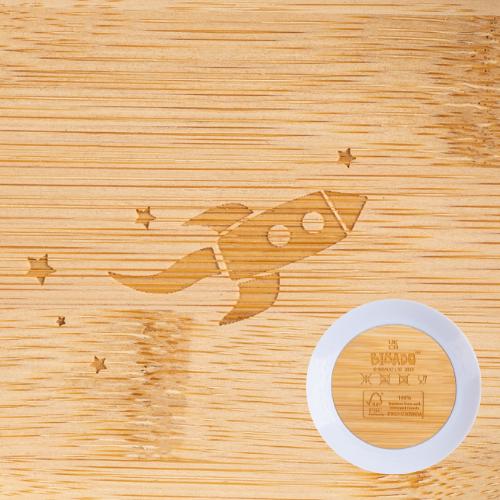 Bambinista-BIBADO-Tableware-BIBADO Bamboo Suction Bowl - Astro Adventures Blue Suction Base