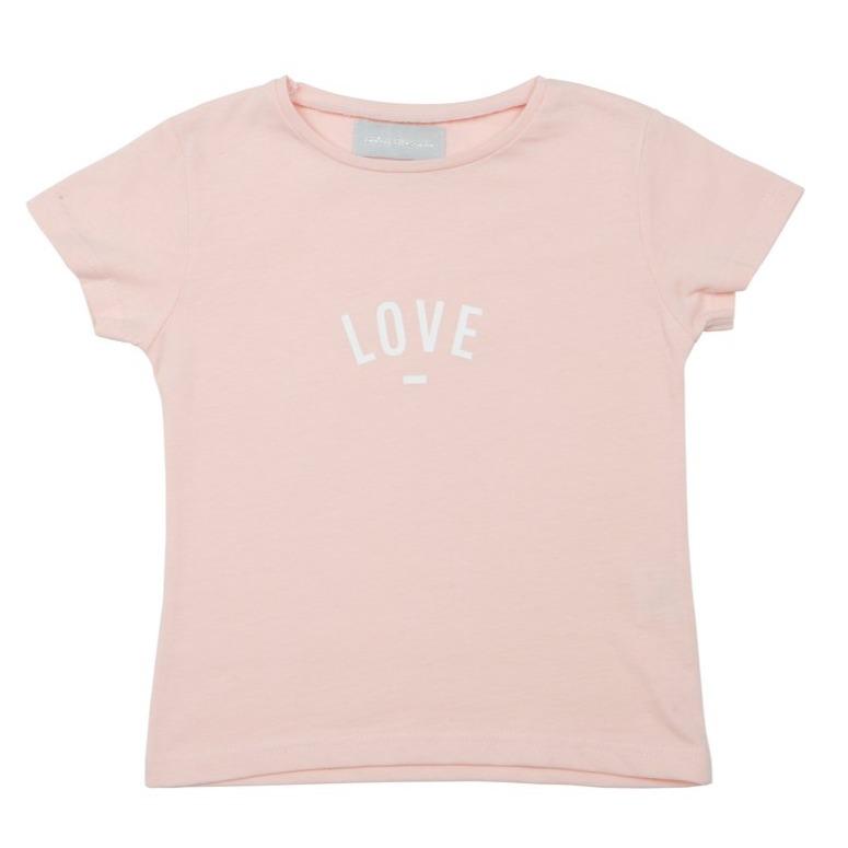 Bambinista-BOB & BLOSSOM-Tops-'Love' T-Shirt Blush Pink