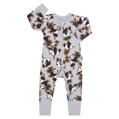 Bambinista-BONDS-Rompers-BONDS Zip Wondersuit Panda Sticker New Grey Marle