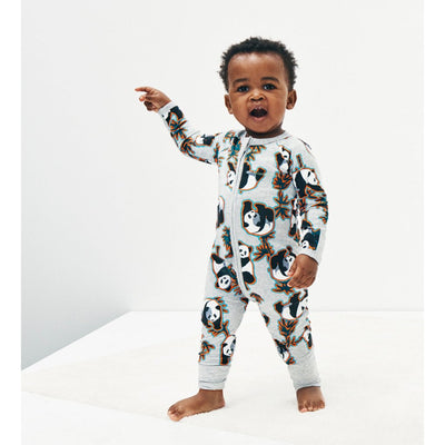 Bambinista-BONDS-Rompers-BONDS Zip Wondersuit Panda Sticker New Grey Marle