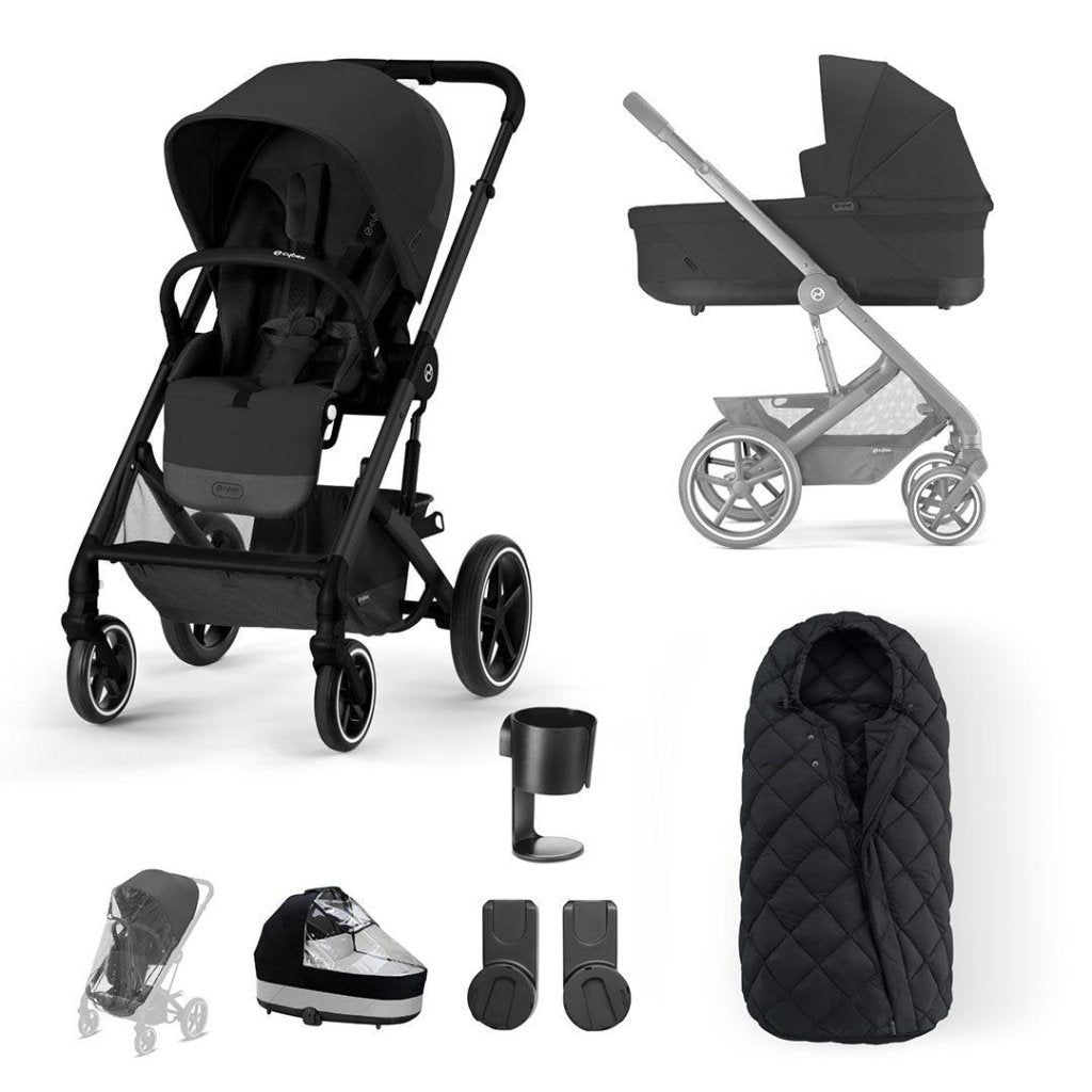 Bambinista-CYBEX-Travel-CYBEX BALIOS S Travel System (5 Piece) Essential Bundle - Moon Black (2023 New Generation)