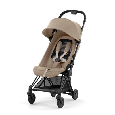 Bambinista-CYBEX-Travel-CYBEX Coya Ultra-compact Pushchair with Matt Black Frame - Cozy Beige