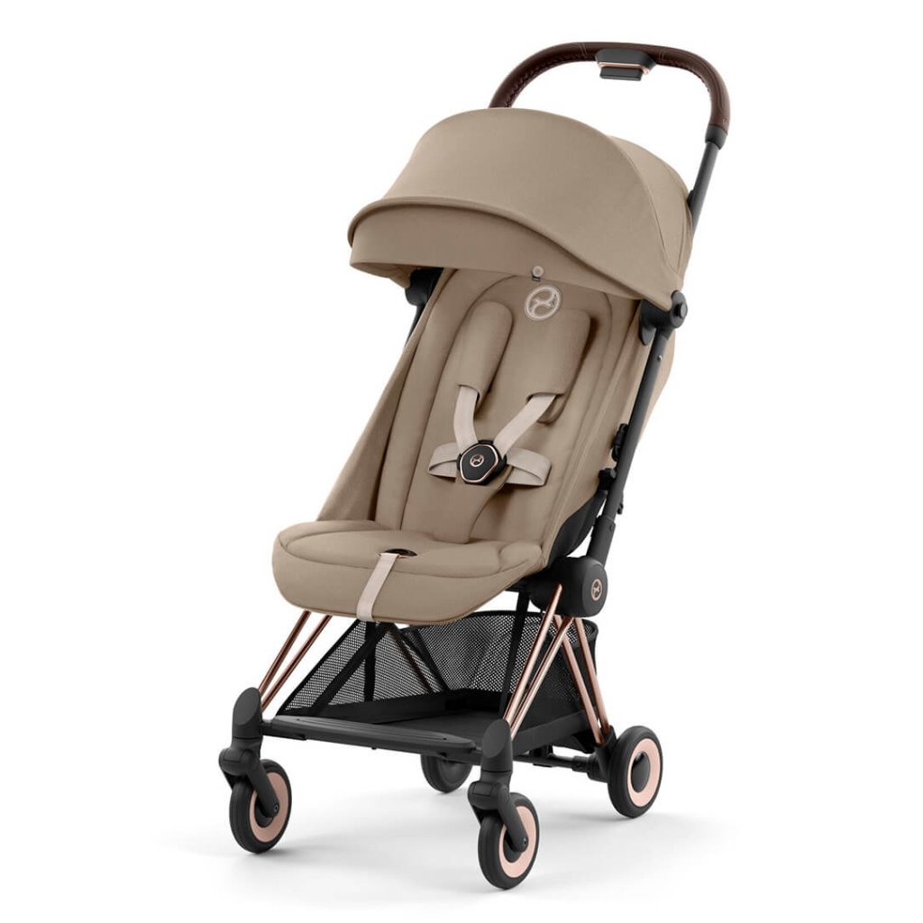 Bambinista-CYBEX-Travel-CYBEX COYA Ultra-compact Pushchair with Rosegold Frame - Cozy Beige