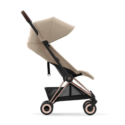 Bambinista-CYBEX-Travel-CYBEX COYA Ultra-compact Pushchair with Rosegold Frame - Cozy Beige