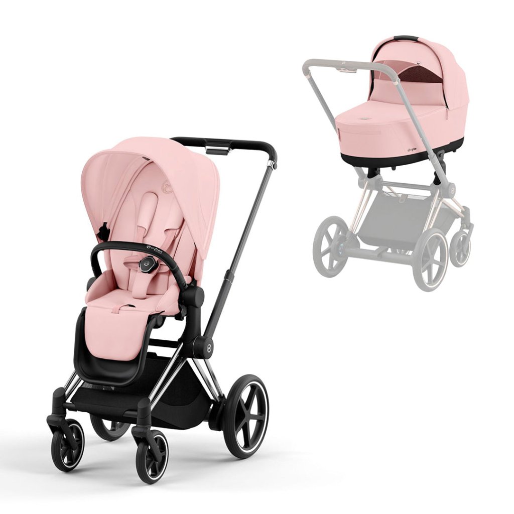 Bambinista-CYBEX-Travel-CYBEX e-Priam Pushchair 2023 - Peach Pink