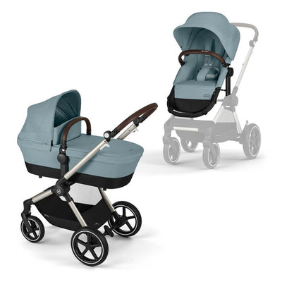 Bambinista-CYBEX-Travel-CYBEX EOS Comfort Bundle Travel System with Aton B2 I-SIZE and Gold Footmuff - Sky Blue