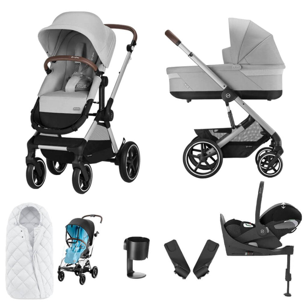 Bambinista-CYBEX-Travel-CYBEX EOS Comfort Bundle Travel System with Aton B2 I-SIZE and Snogga Footmuff - Lava Grey