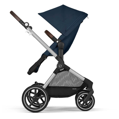 Bambinista-CYBEX-Travel-CYBEX EOS LUX Stroller With Silver Frame - Ocean Blue