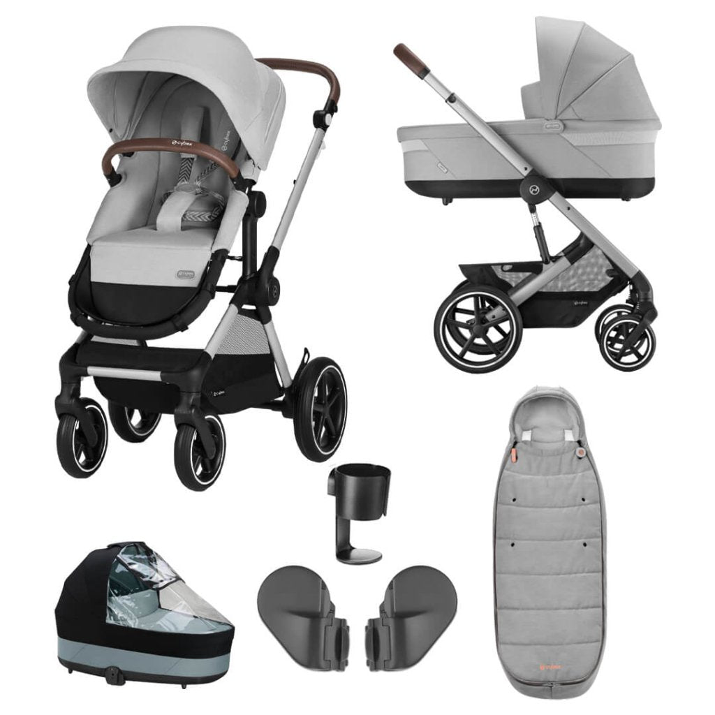 Bambinista-CYBEX-Travel-CYBEX EOS Travel System Essential Bundle with Gold Footmuff - Lava Grey