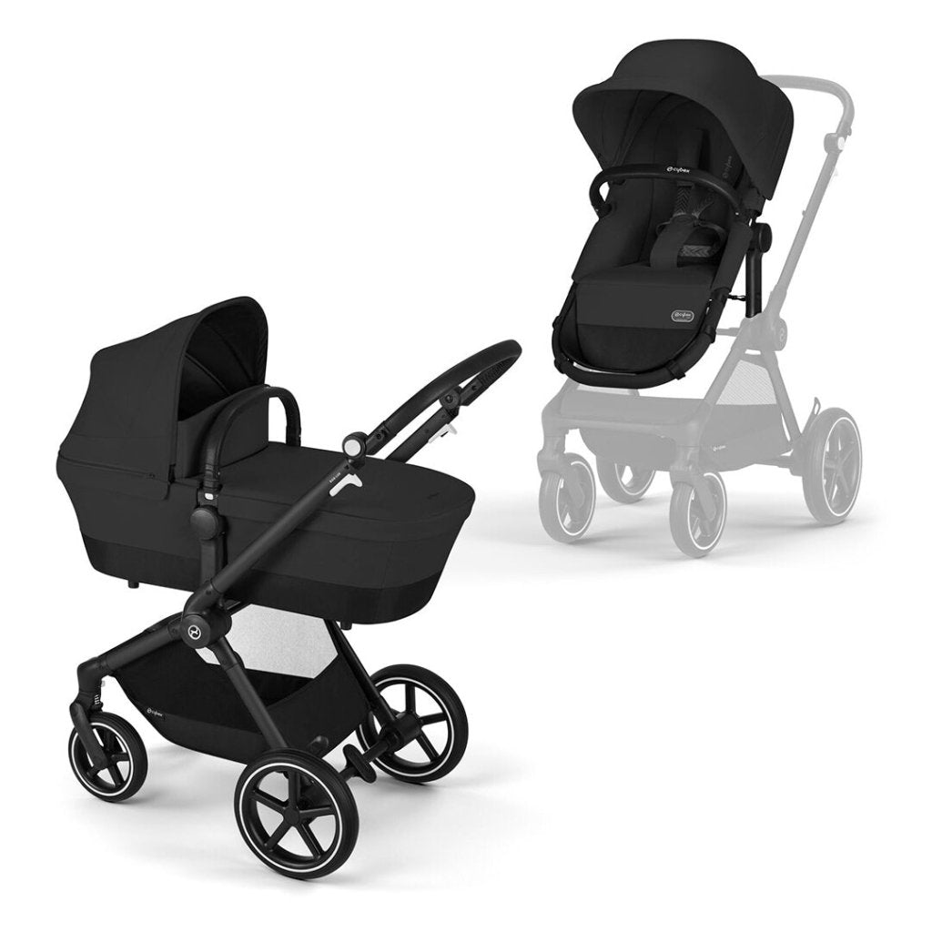 Bambinista-CYBEX-Travel-CYBEX EOS Travel System Essential Bundle with Gold Footmuff - Moon Black