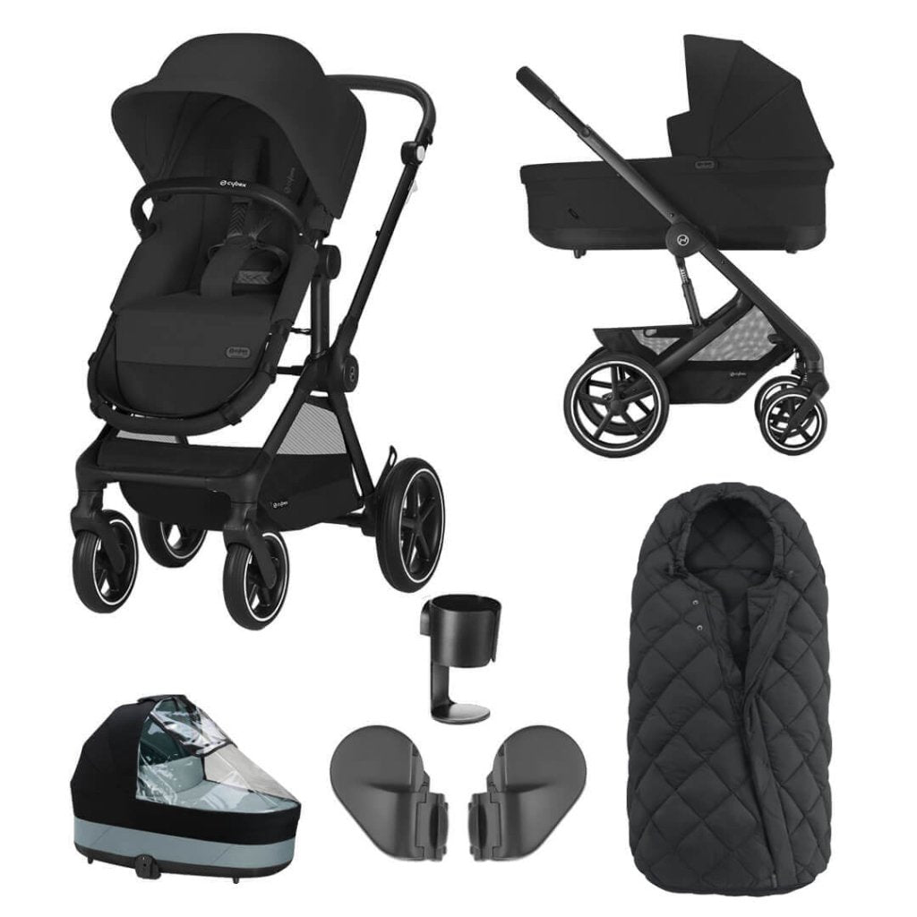 Bambinista-CYBEX-Travel-CYBEX EOS Travel System Essential Bundle with Snogga Footmuff - Moon Black