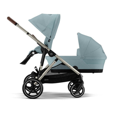 Bambinista-CYBEX-Travel-CYBEX Gazelle S Travel System (10 Piece) Luxury Bundle With Gold Footmuff and CLOUD T - Sky Blue