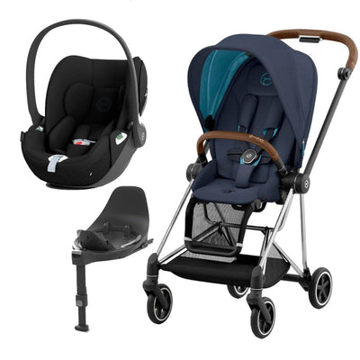 Bambinista-CYBEX-Travel-CYBEX Mios Conscious Collection Travel System with Cloud T and Base - Dark Navy (New Generation 2023)