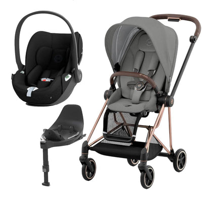 Bambinista-CYBEX-Travel-CYBEX Mios Conscious Collection Travel System with Cloud T and Base - Pearl Grey (New Generation 2023)