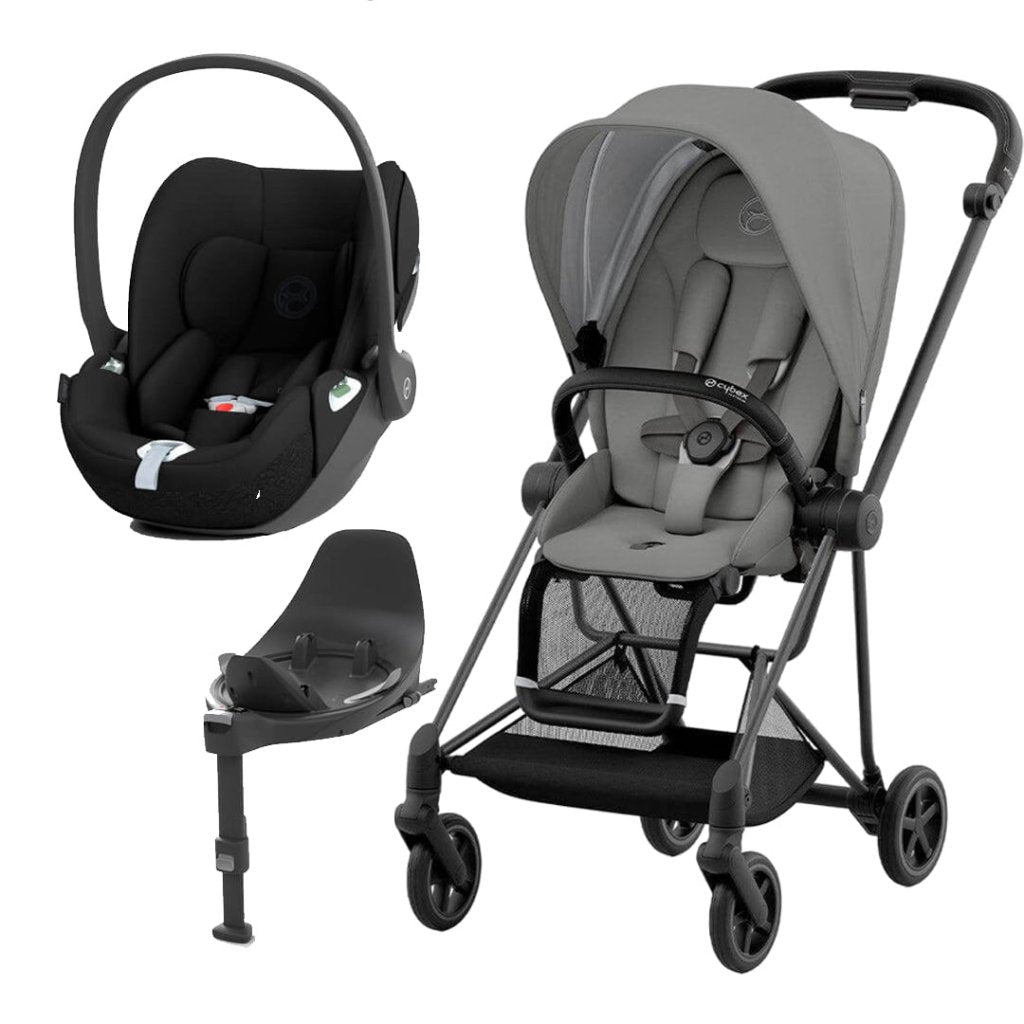 Bambinista-CYBEX-Travel-CYBEX Mios Conscious Collection Travel System with Cloud T and Base - Pearl Grey (New Generation 2023)