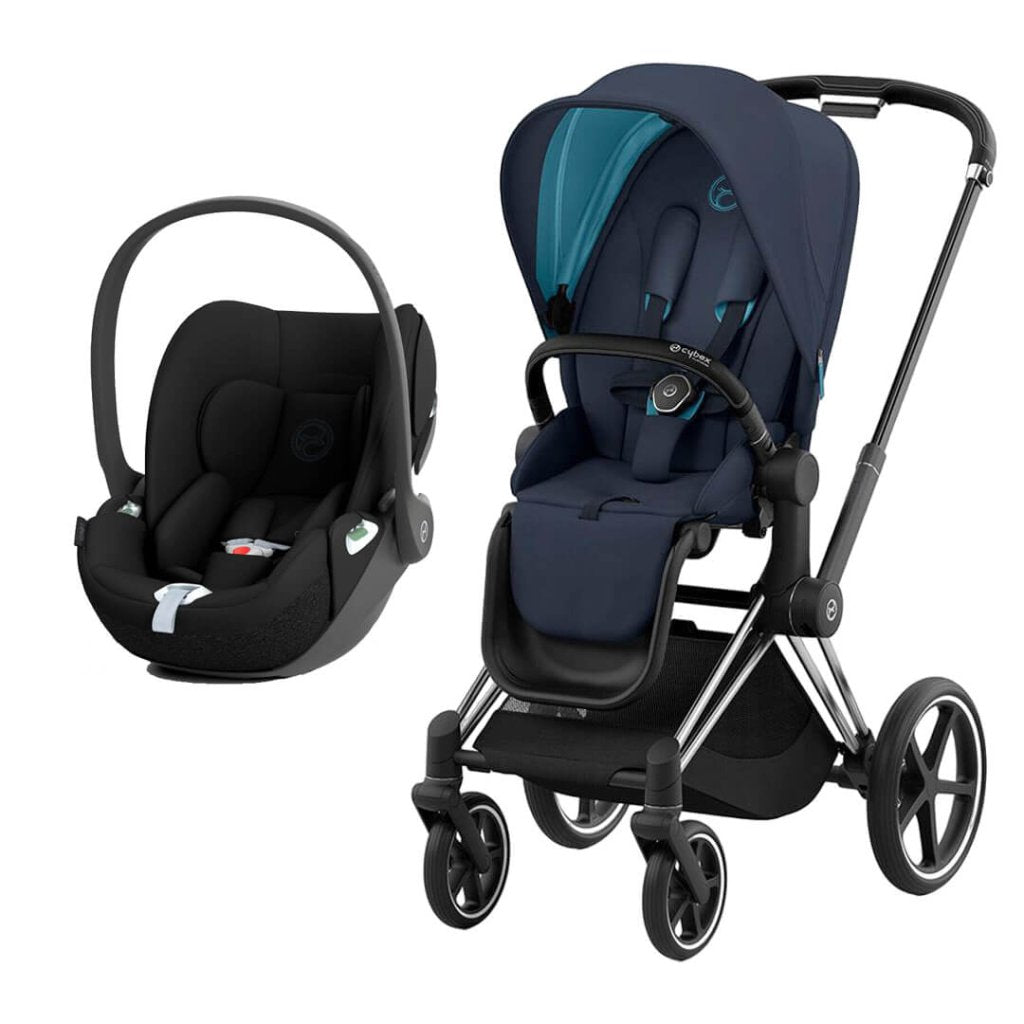 Bambinista-CYBEX-Travel-CYBEX Priam Conscious Collection Travel System with Cloud T and Base - Dark Navy (New Generation 2023)