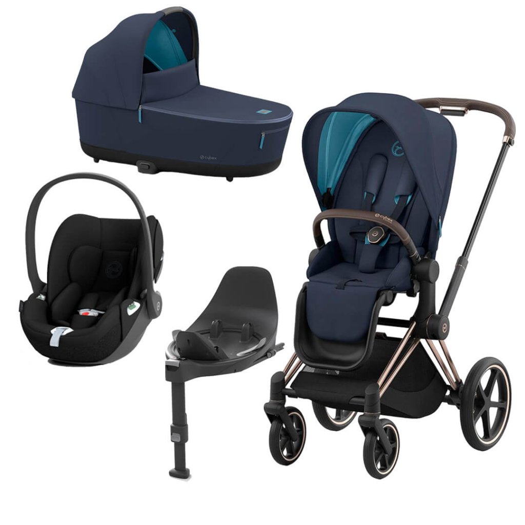 Bambinista-CYBEX-Travel-CYBEX Priam Conscious Collection Travel System with Cloud T and Base - Dark Navy (New Generation 2023)