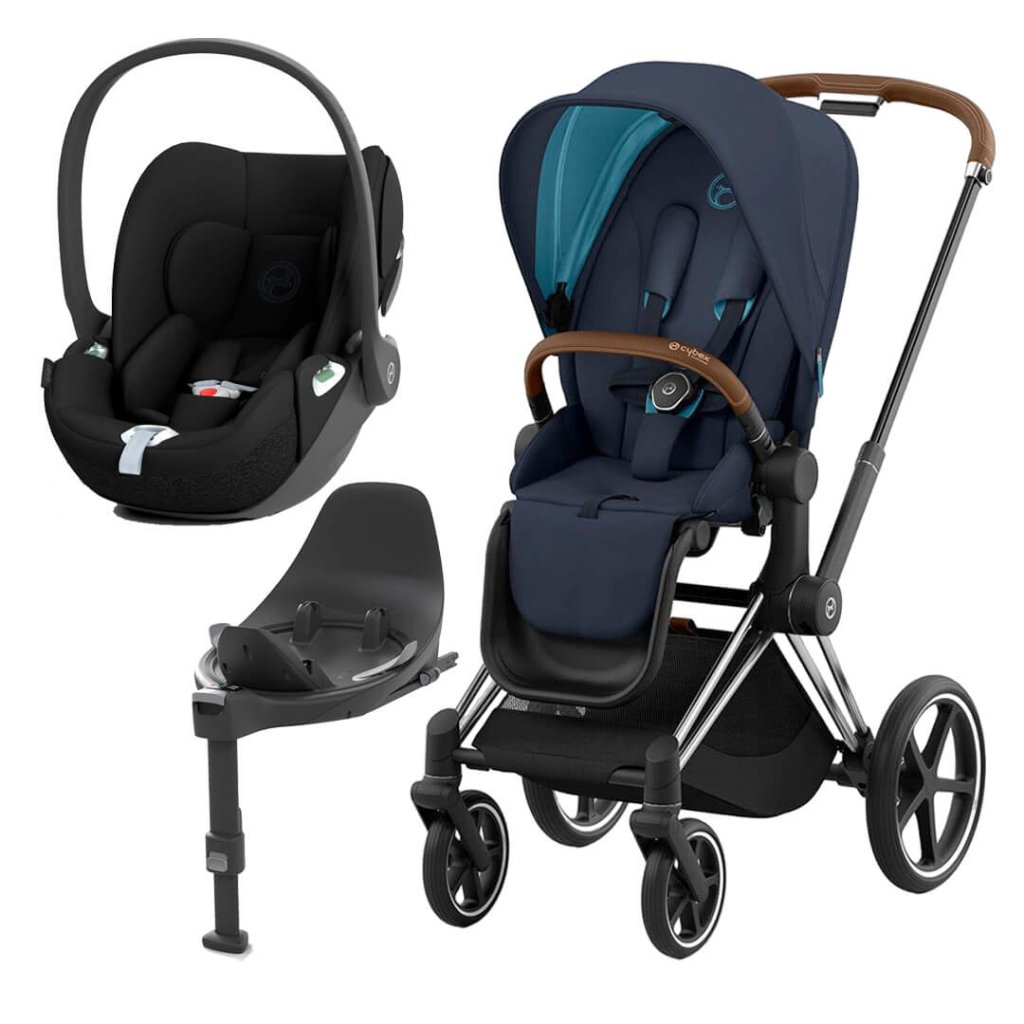 Bambinista-CYBEX-Travel-CYBEX Priam Conscious Collection Travel System with Cloud T and Base - Dark Navy (New Generation 2023)