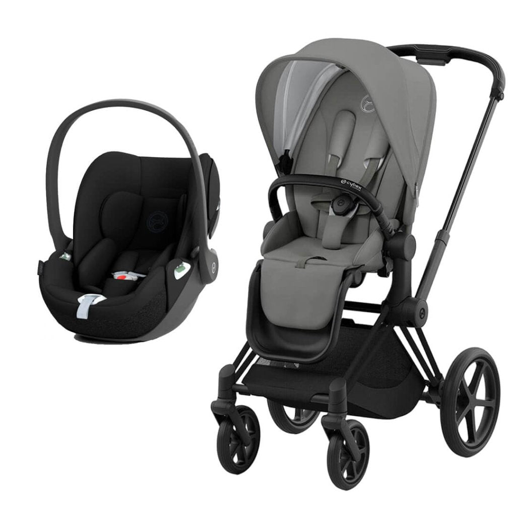 Bambinista-CYBEX-Travel-CYBEX Priam Conscious Collection Travel System with Cloud T and Base - Pearl Grey (New Generation 2023)