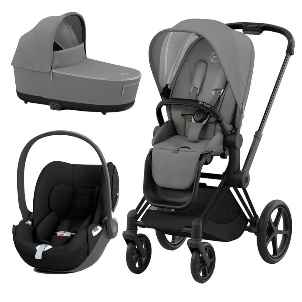 Bambinista-CYBEX-Travel-CYBEX Priam Conscious Collection Travel System with Cloud T and Base - Pearl Grey (New Generation 2023)