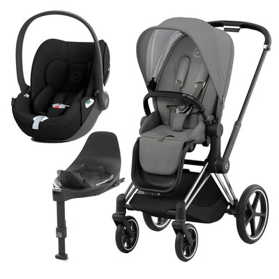 Bambinista-CYBEX-Travel-CYBEX Priam Conscious Collection Travel System with Cloud T and Base - Pearl Grey (New Generation 2023)