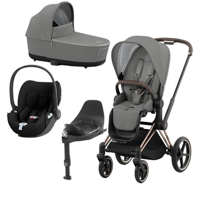 Bambinista-CYBEX-Travel-CYBEX Priam Conscious Collection Travel System with Cloud T and Base - Pearl Grey (New Generation 2023)