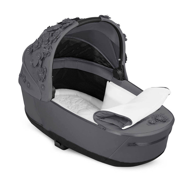 Bambinista-CYBEX-Travel-CYBEX Priam Special Edition SIMPLY FLOWERS GREY Lux Carrycot - Dream Grey