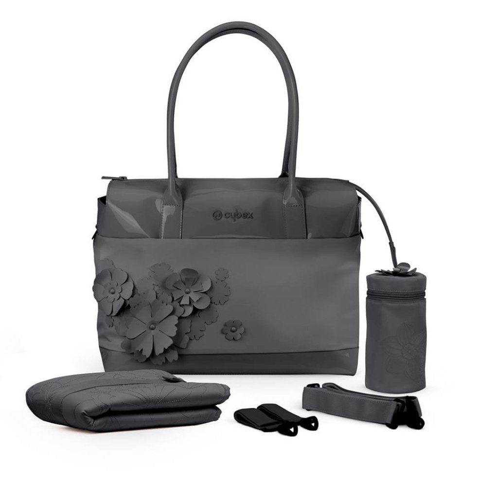 Bambinista-CYBEX-Accessories-CYBEX Special Edition Simply Flowers Grey Platinum Changing Bag