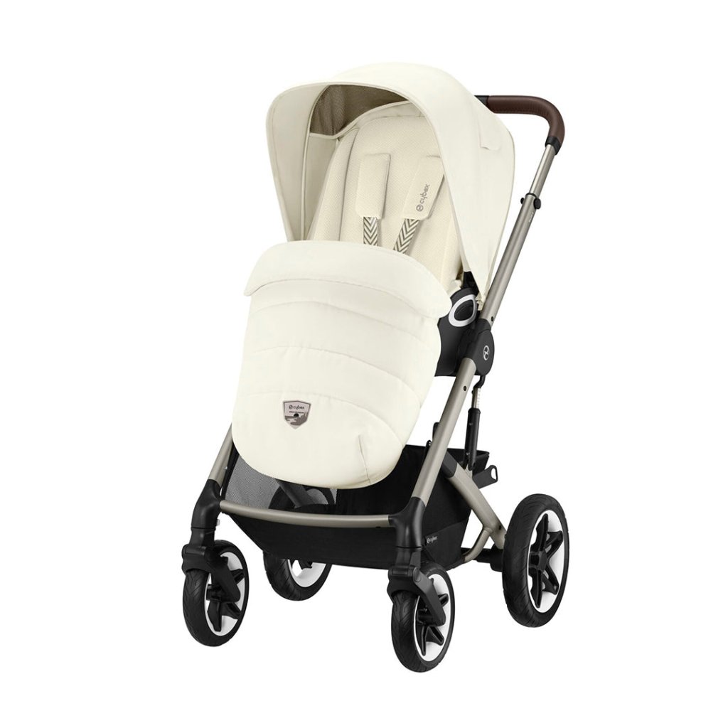 Bambinista-CYBEX-Travel-CYBEX Talos (5 Piece) Essential Travel System with Snogga Footmuff - Seashell Beige (2023 New Generation)