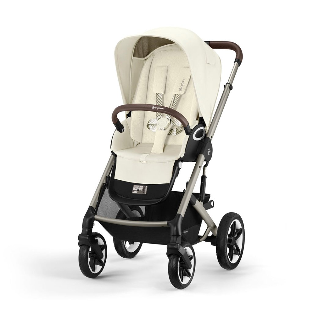 Bambinista-CYBEX-Travel-CYBEX Talos (5 Piece) Essential Travel System with Snogga Footmuff - Seashell Beige (2023 New Generation)