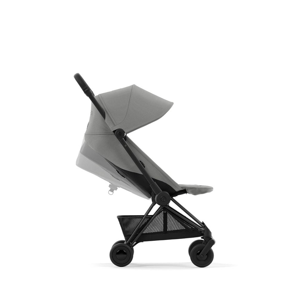 Bambinista-CYBEX-Travel-NEW CYBEX COYA Ultra-compact Pushchair with Matt Black Frame - Mirage Grey