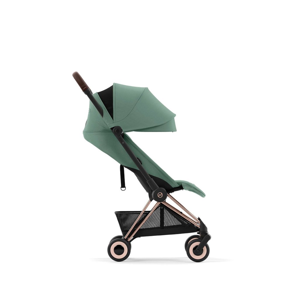 Bambinista-CYBEX-Travel-NEW CYBEX COYA Ultra-compact Pushchair with Rosegold Frame - Leaf Green