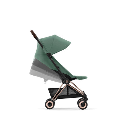 Bambinista-CYBEX-Travel-NEW CYBEX COYA Ultra-compact Pushchair with Rosegold Frame - Leaf Green