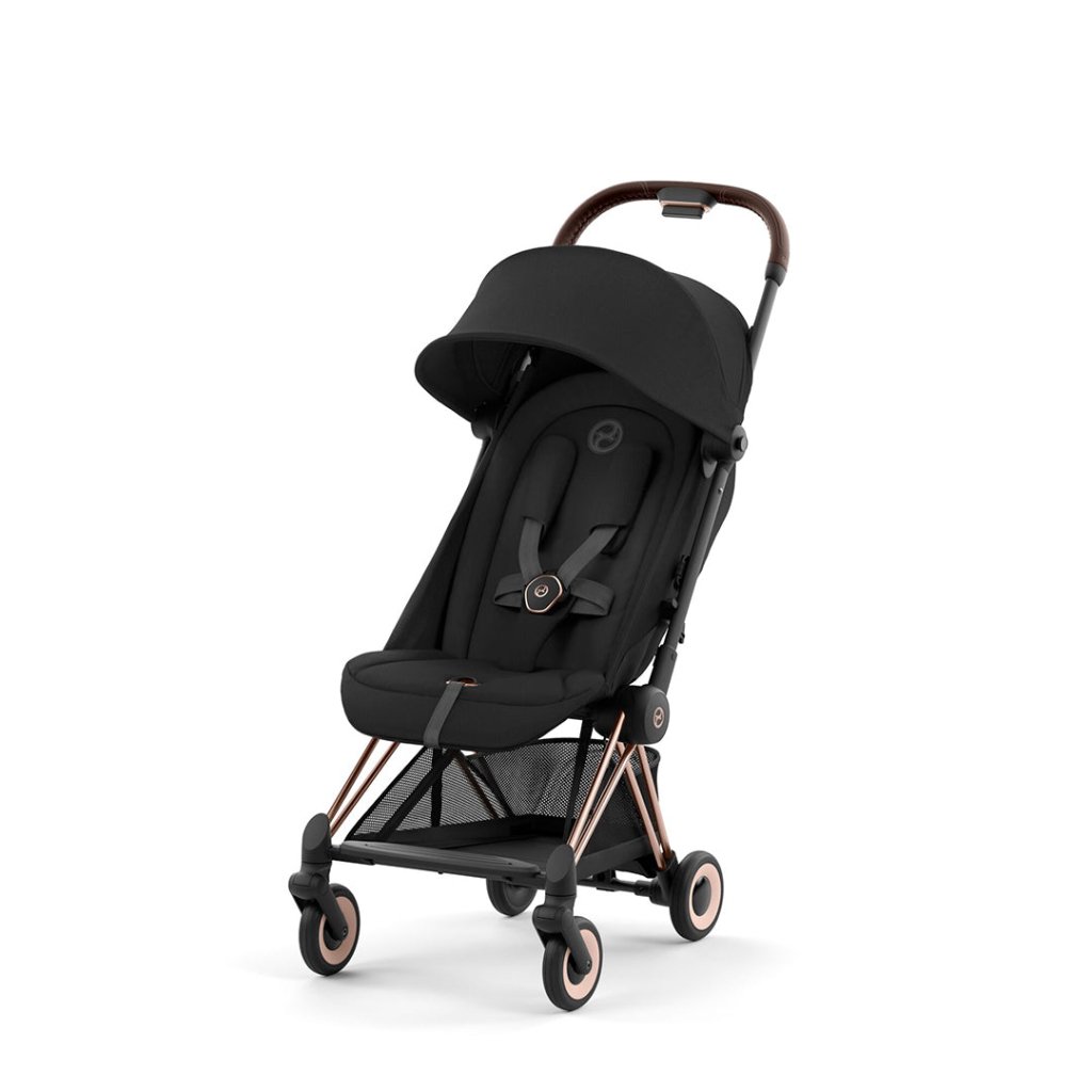 Bambinista-CYBEX-Travel-NEW CYBEX COYA Ultra-compact Pushchair with Rosegold Frame - Sepia Black