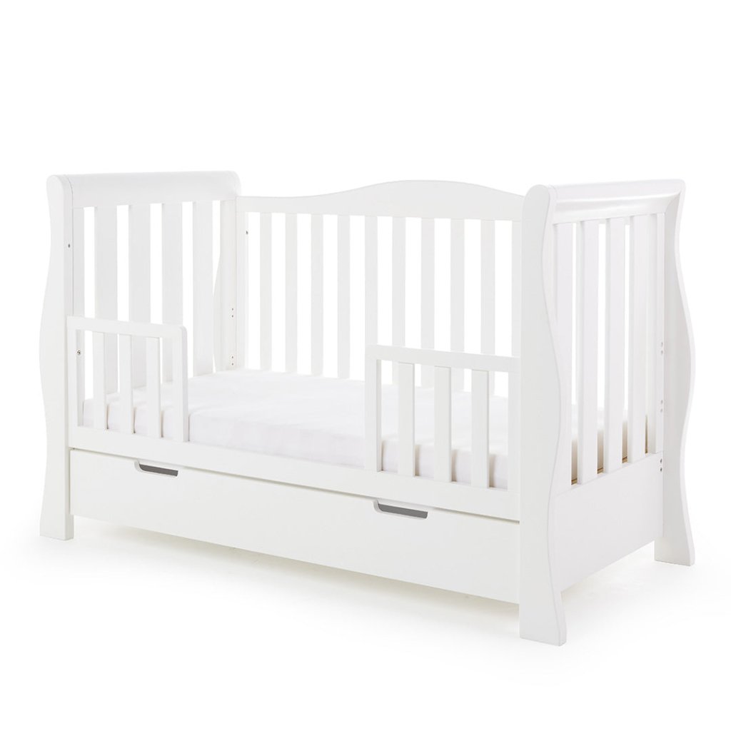 Bambinista-OBABY-Home-OBABY Stamford Luxe Cot Bed & Moisture Management Mattress - White