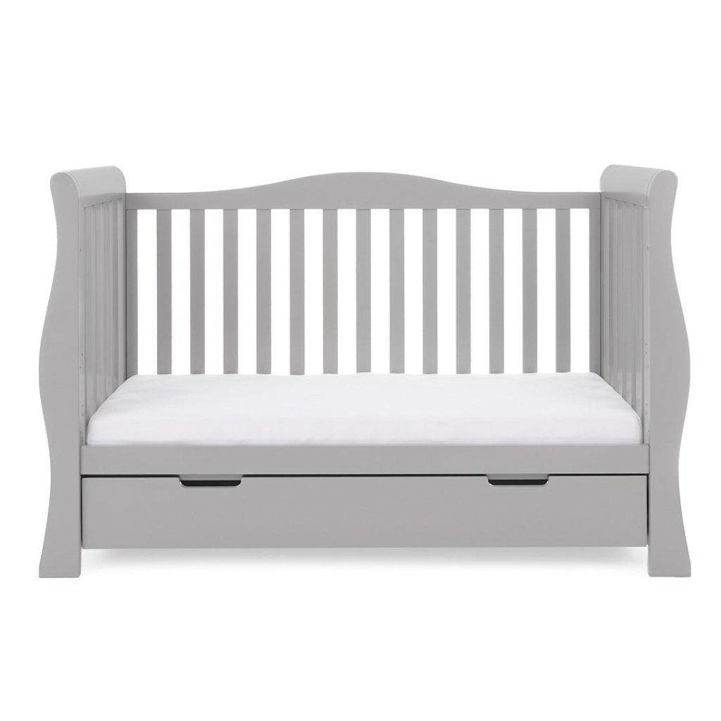 Bambinista-OBABY-Home-OBABY Stamford Luxe Sleigh Cot Bed - Warm Grey