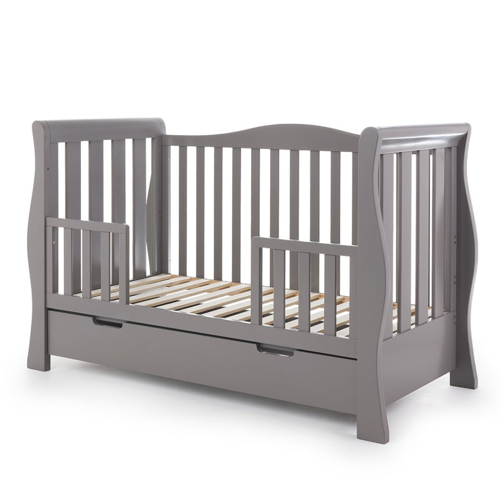 Bambinista-OBABY-Home-OBABY Stamford Luxe Sleigh Cot Bed - Warm Grey